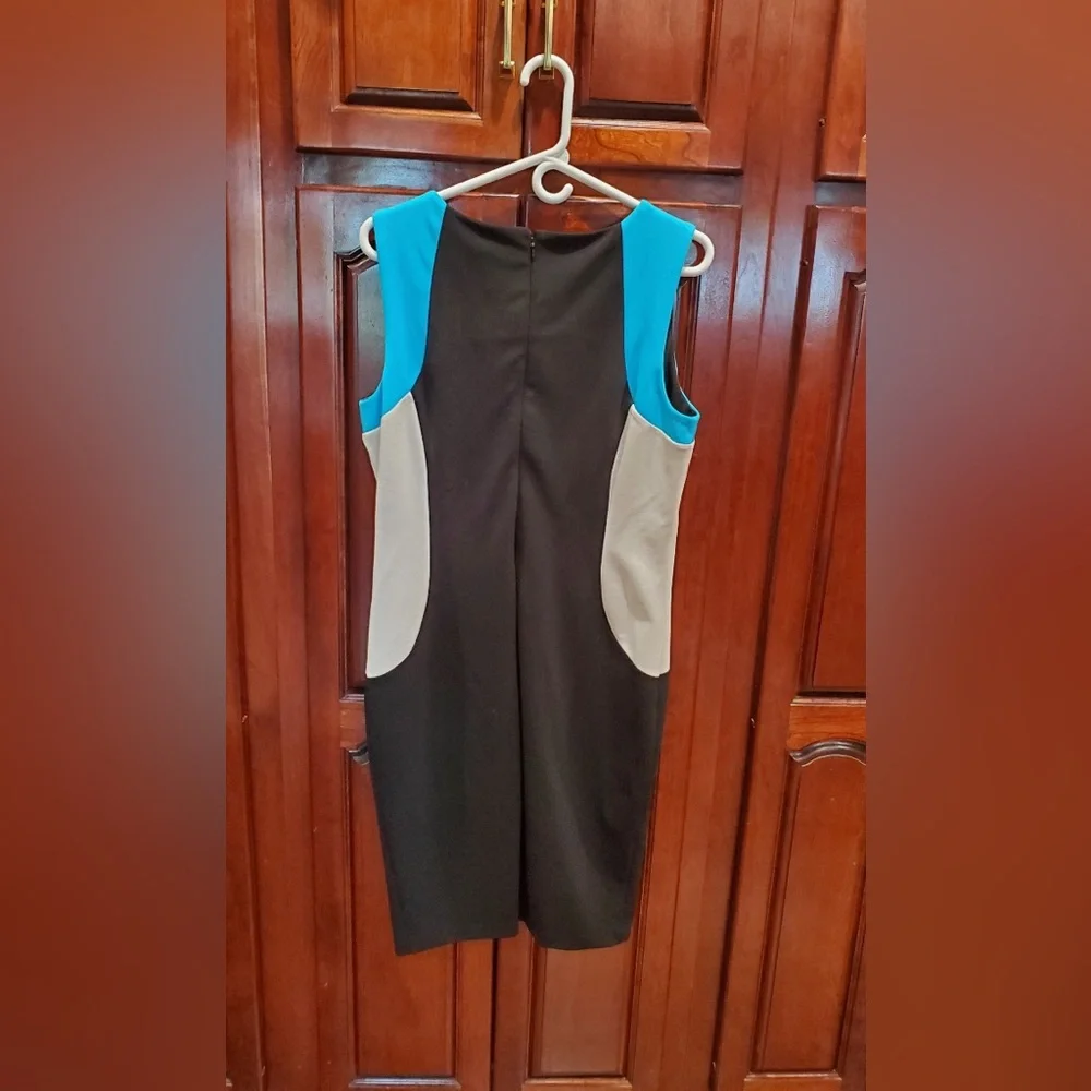 Calvin Klein Color Block Sleeveless Shift Dress Sz.10 - Picture 8 of 10